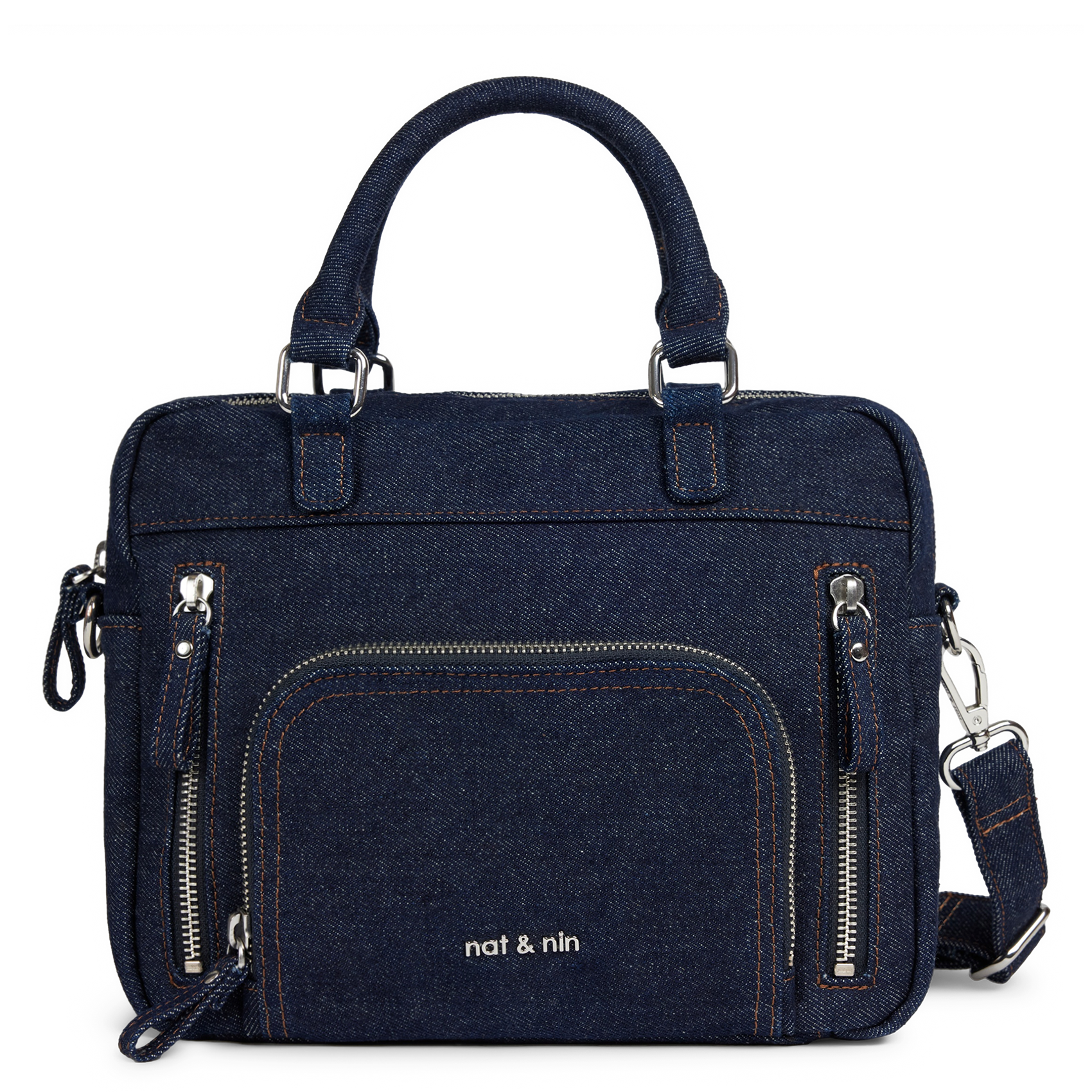 MACY - Sac bandoulière denim en coton | Bleu
