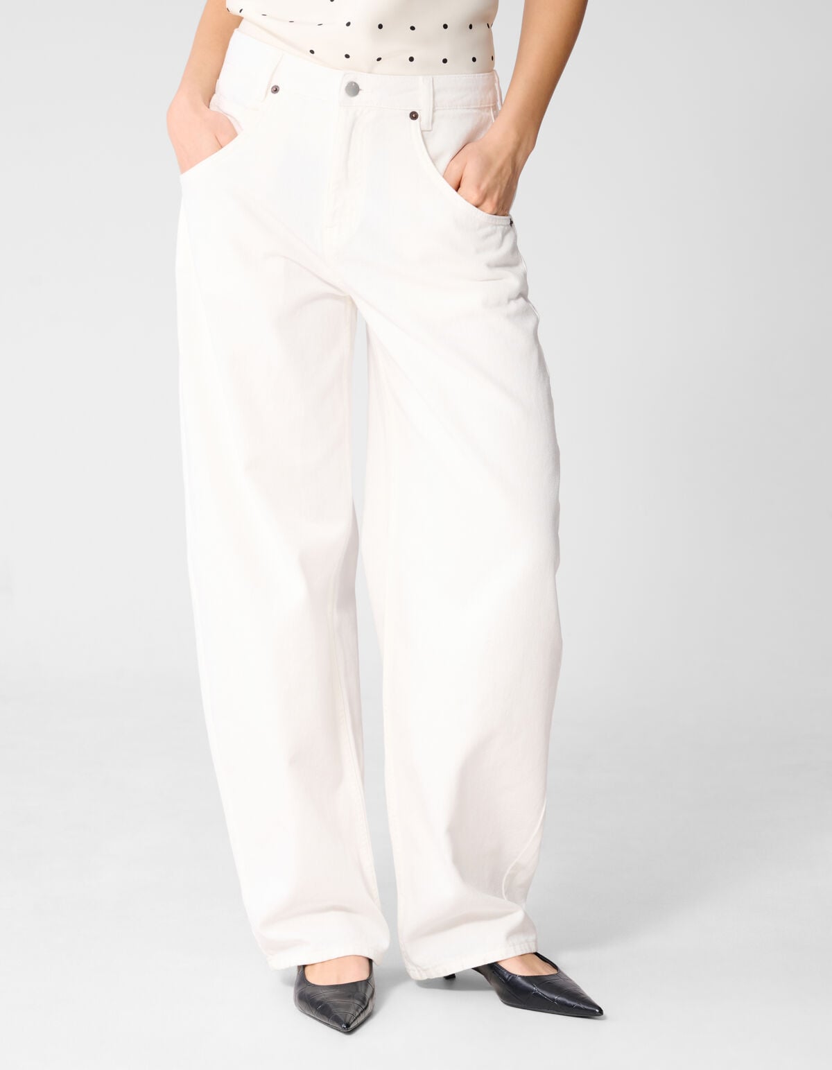 Baggy Fit Jeans Wit By Monica