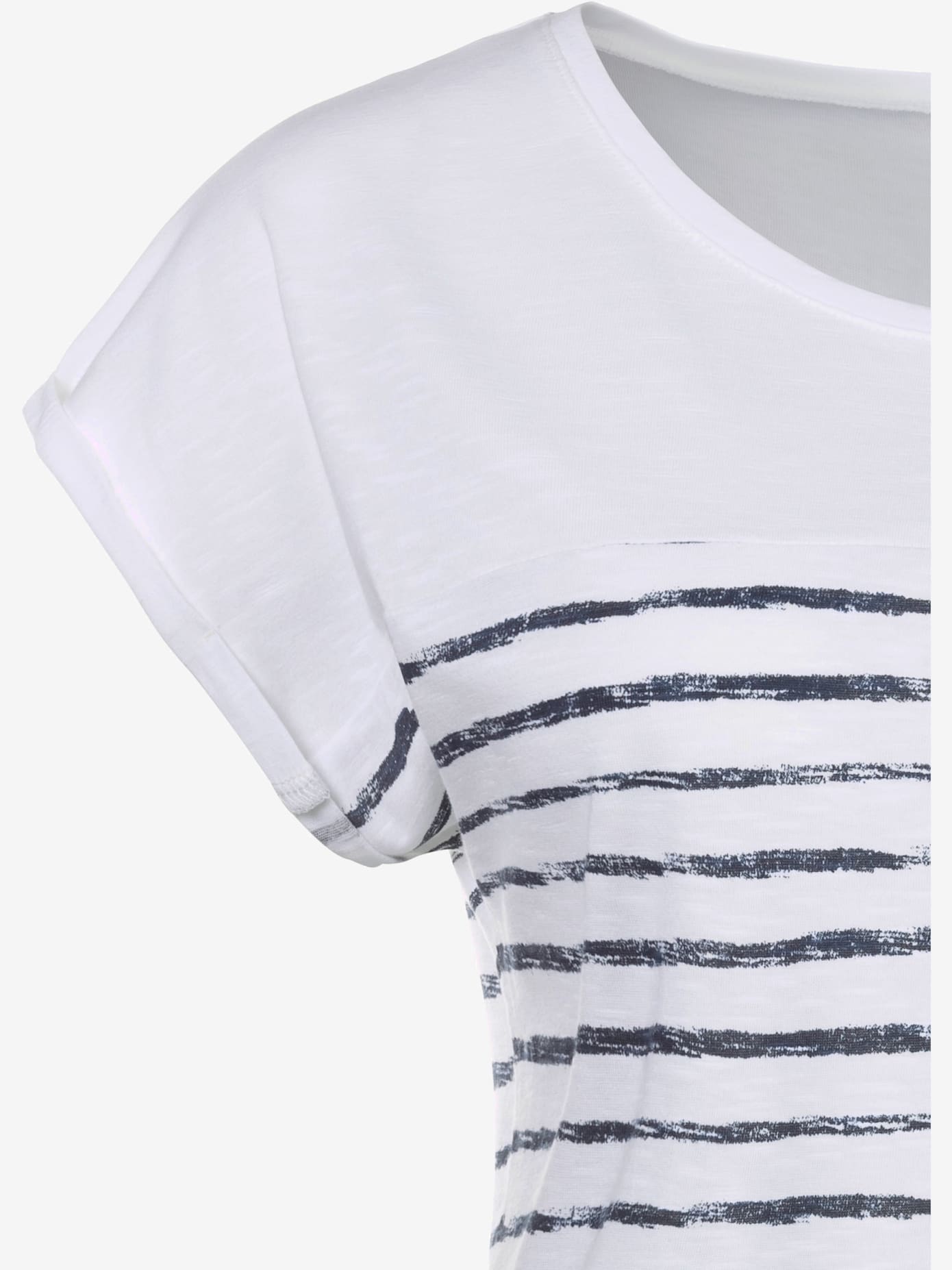 T-shirt manches à bords francs avec ourlet à revers