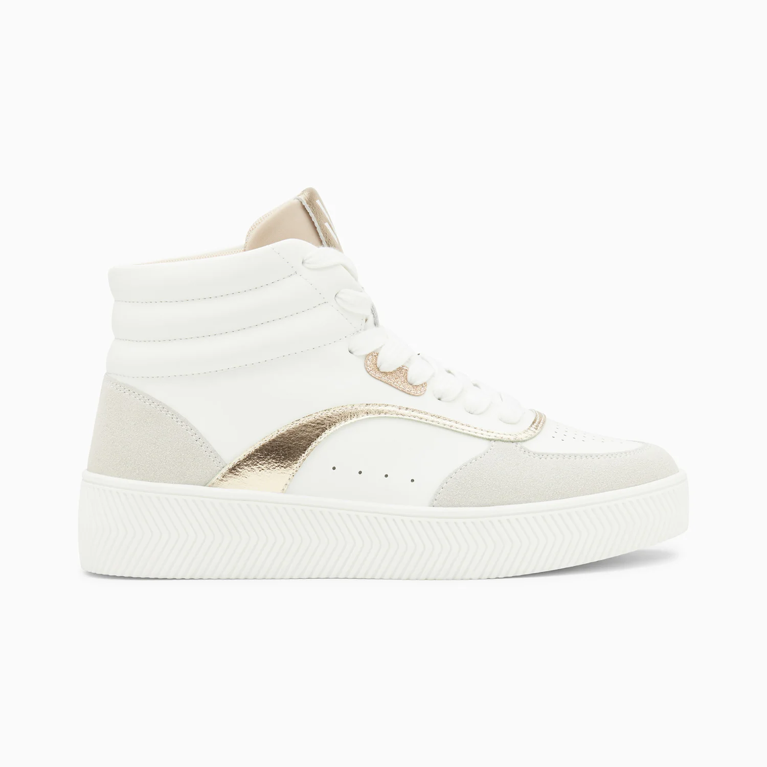 Sneakers-Baskets montantes Jemma blanc et or