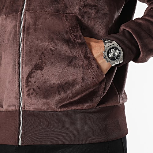 Sweat Zippé Capuche Essential IM4452 Marron