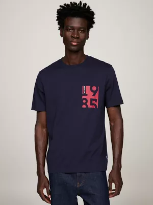 Camiseta de gola redonda com estampa de logotipo
