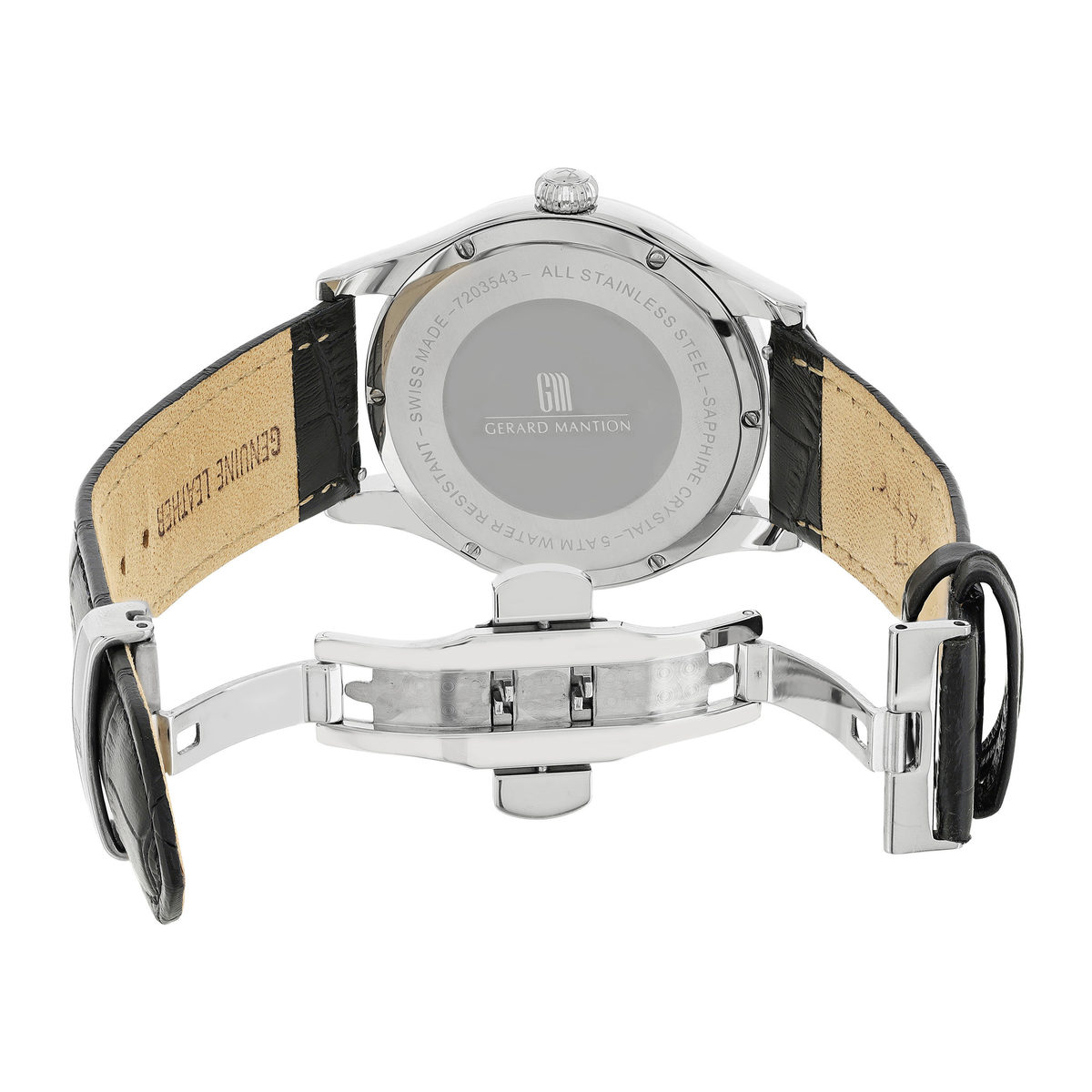 Montre MATY GM cadran noir bracelet cuir noir