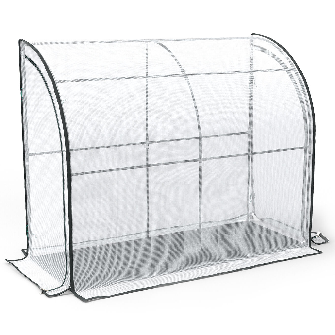 Pratik Garden Serre d'hivernale murale à adosser blanc transparent/vert - 200x80x160 cm