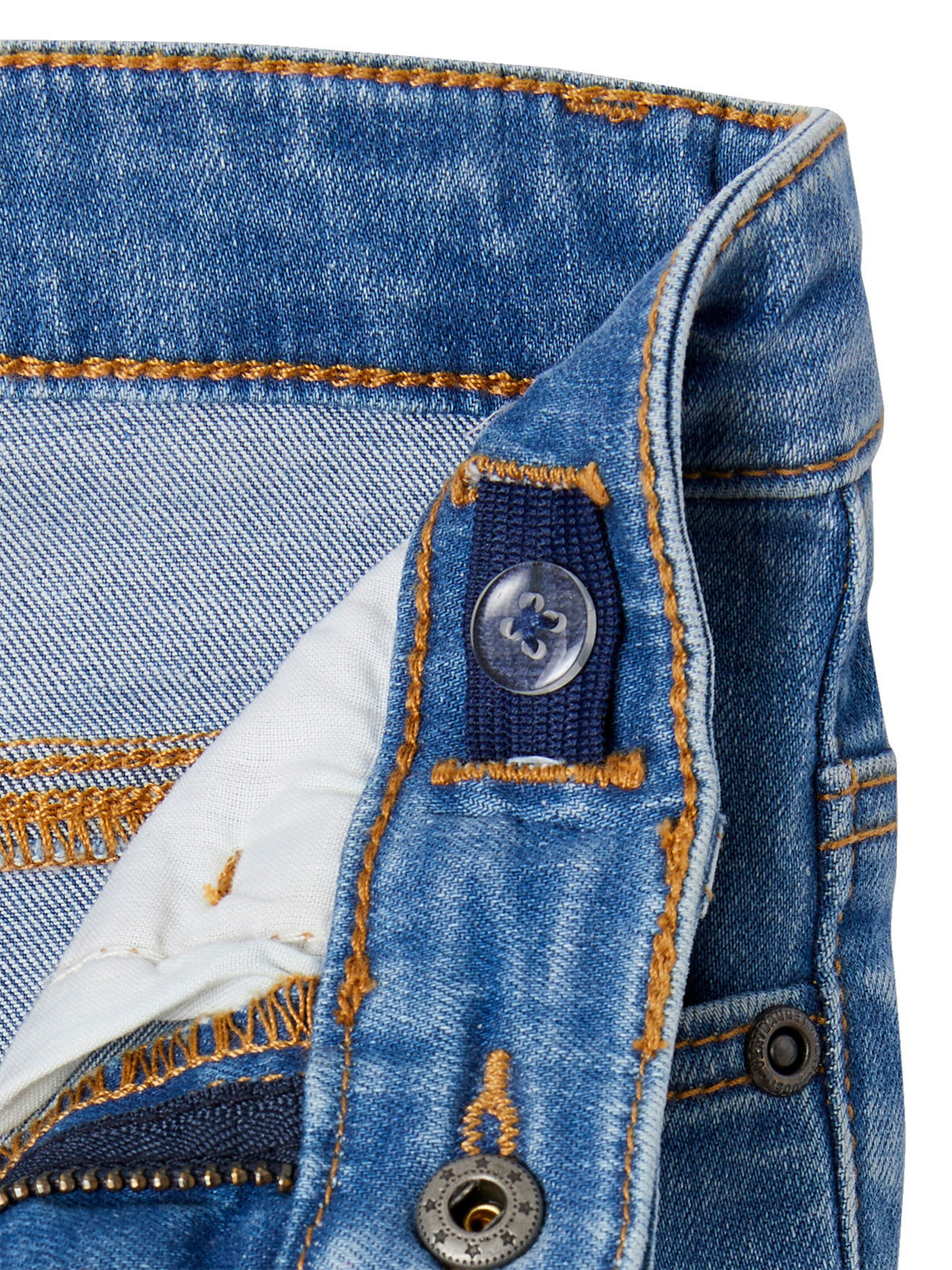 Vertbaudet Jungen Slim-Fit-Jeans WATERLESS, Hüftweite SLIM, Bundweite verstellbar double stone