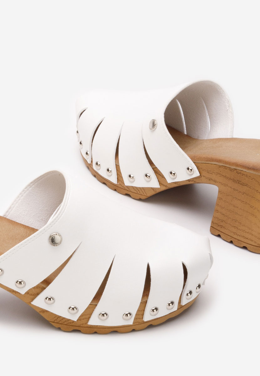 Sabots pour femme à plateforme blancs Vaida