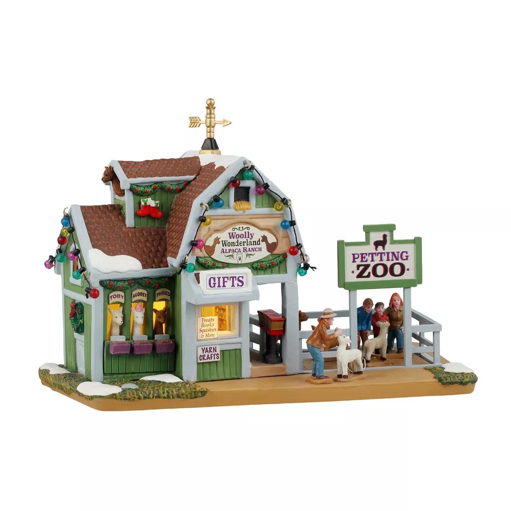 Village de Noël Lemax lumineux Le Ranch d'alpaga