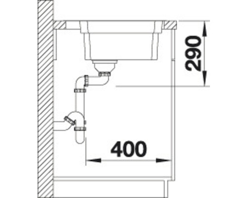 Blanco ETAGON 500-IF/A spoelbak, 540 x 500 mm, roestvrij staal, 521748