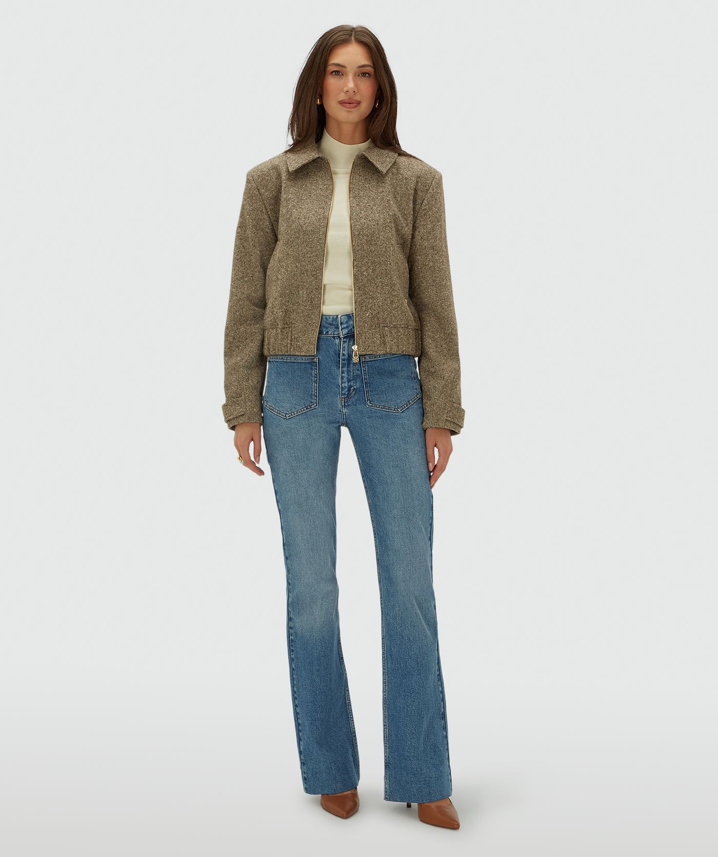 JV-PERLA oversized jacket - soft brown