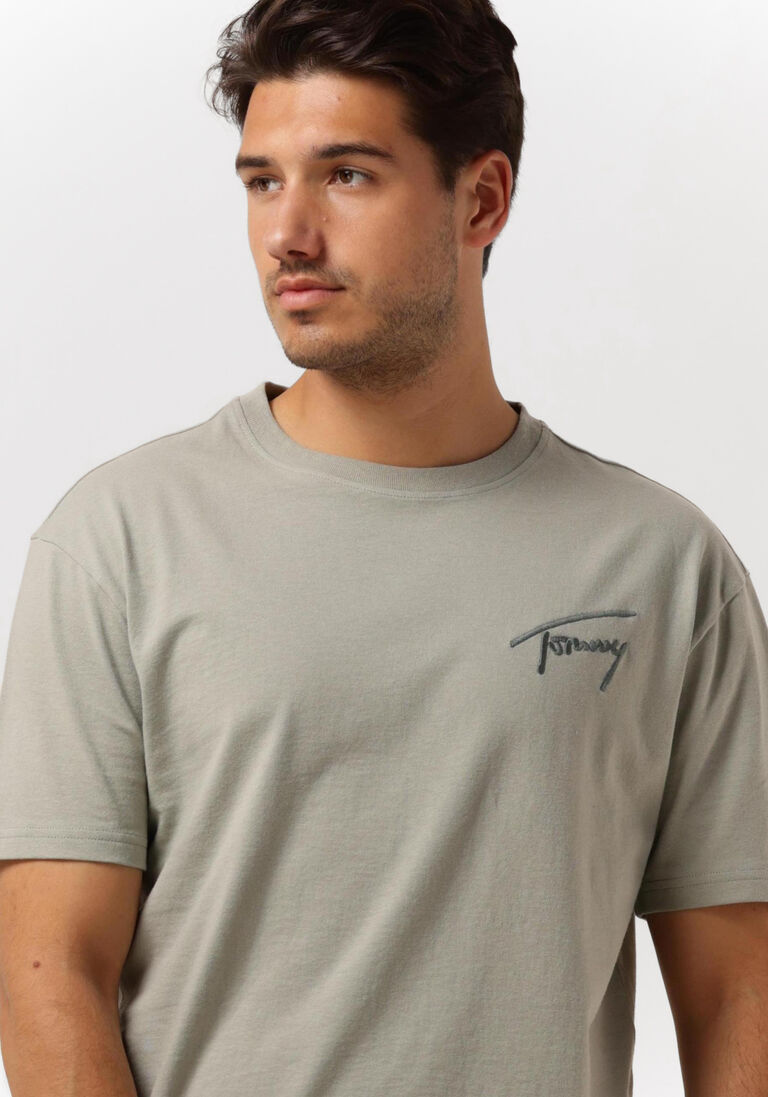 TOMMY JEANS beige tommy jeans t-shirt tjm tommy signature tee