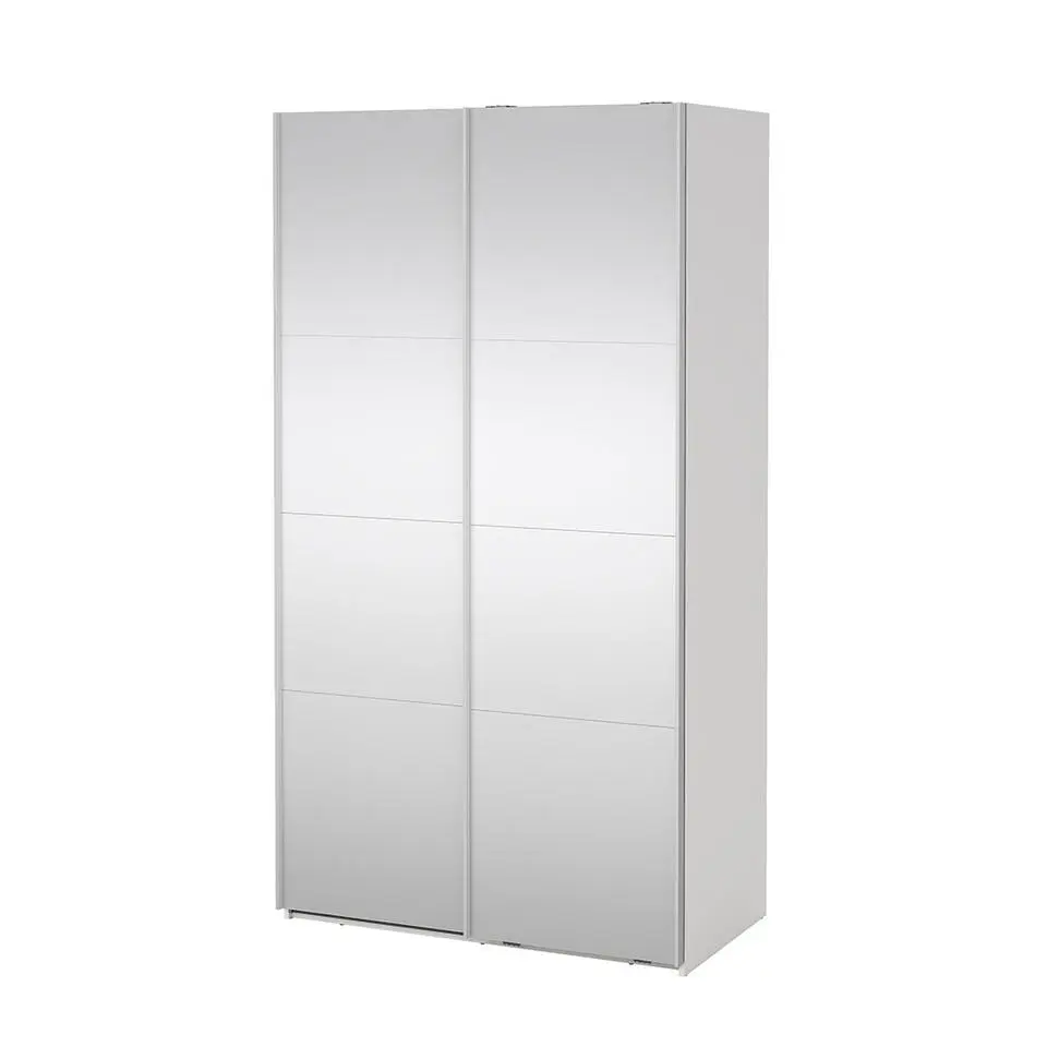 Hioshop Catania schuifdeurkast 2 deuren met spiegel 120x220cm wit