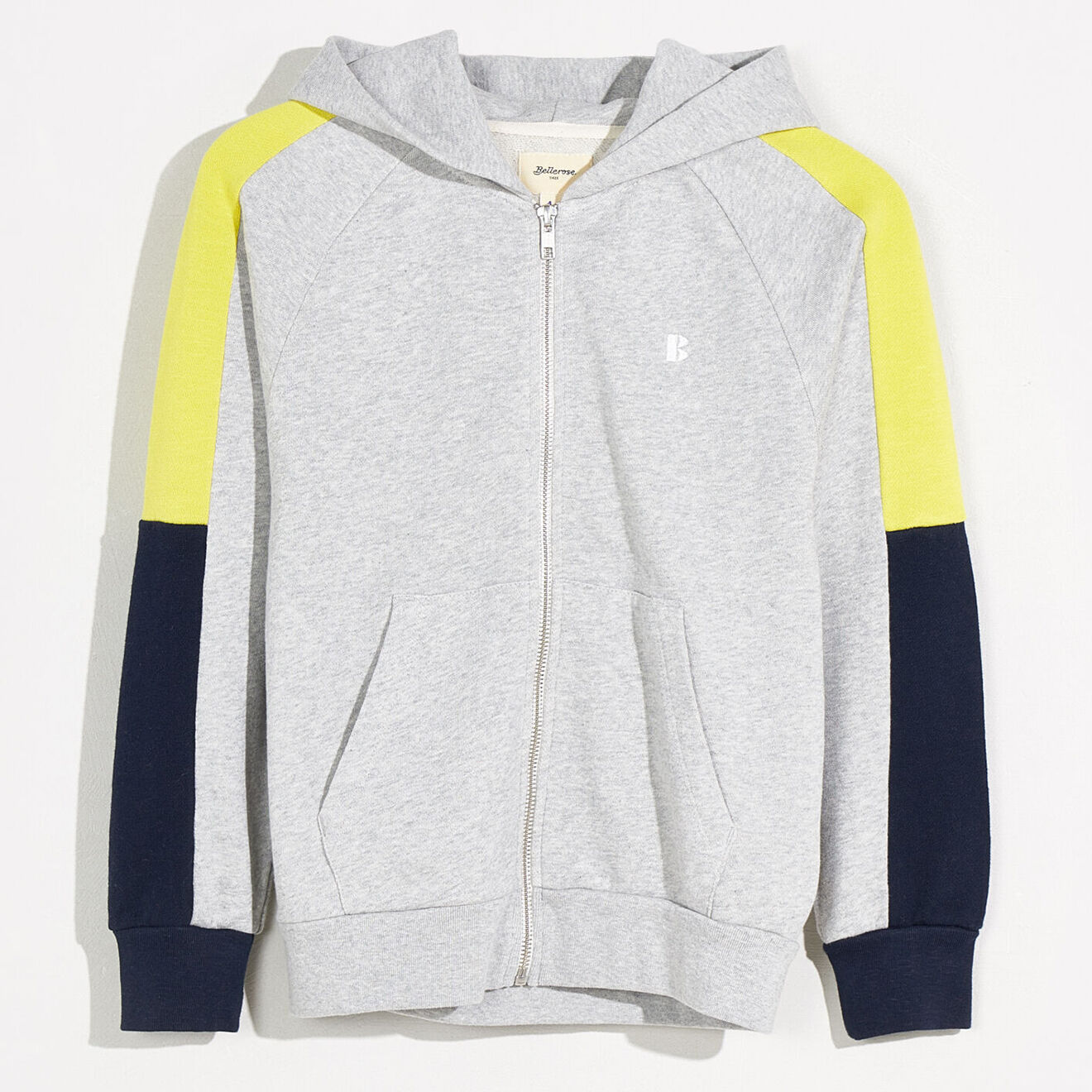 Bellerose Sweat à capuche zippé Foude gris clair