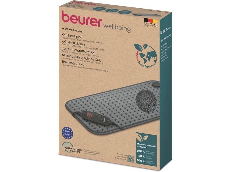 Beurer Heizkissen HK 123 XXL Cosy Grey Green Planet Netzbet Beheizbares Kissen