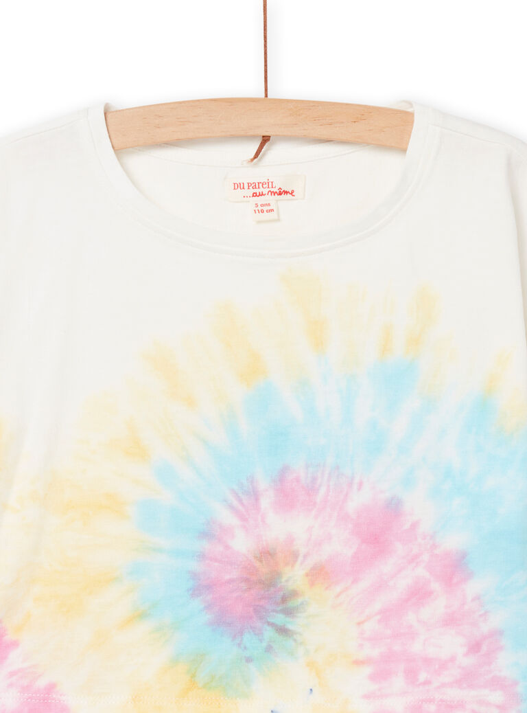 T-shirt à imprimé fantaisie manches courtes blanc enfant fille
