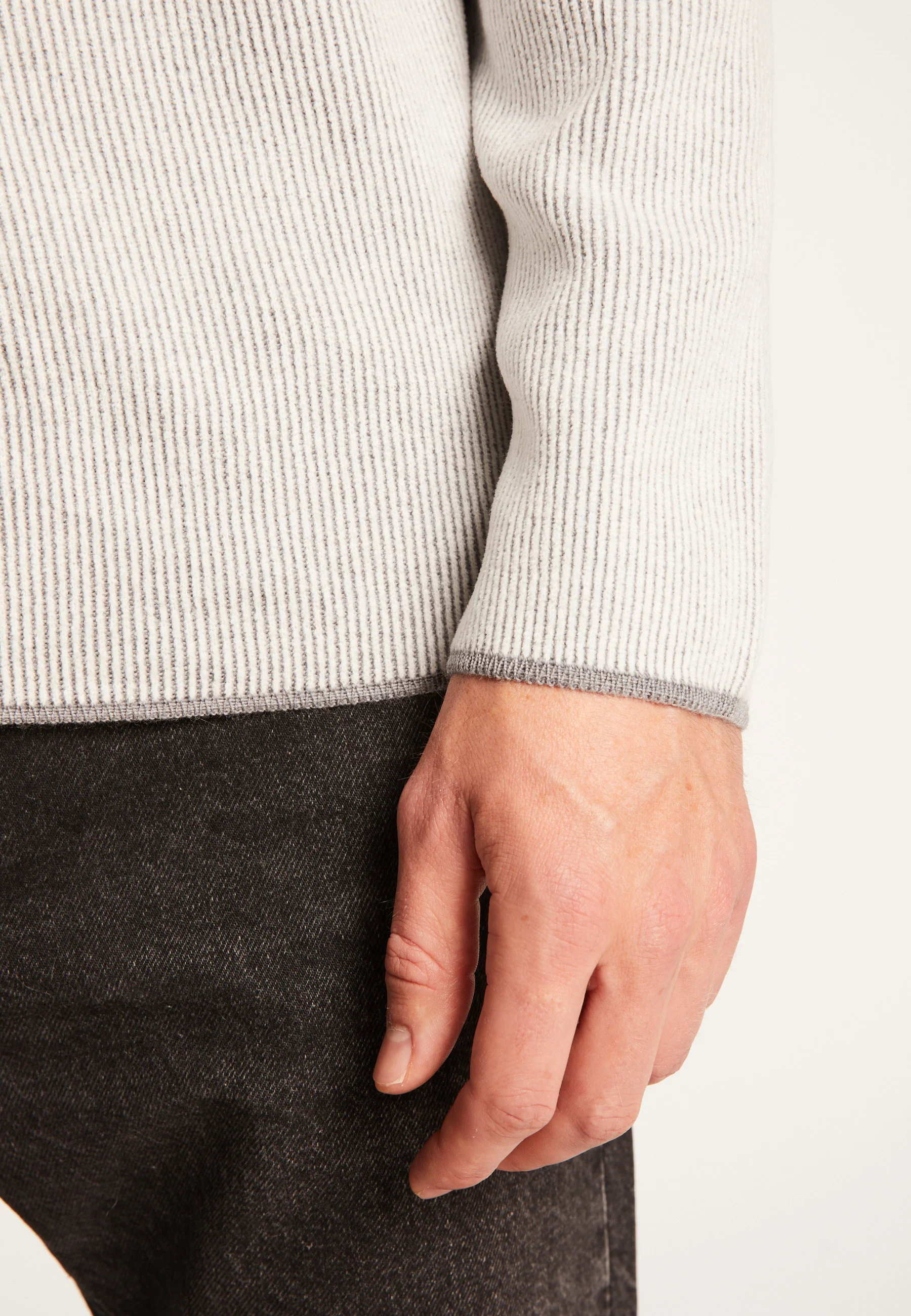 TINOAH24 - Pull col rond en laine velours | Gris
