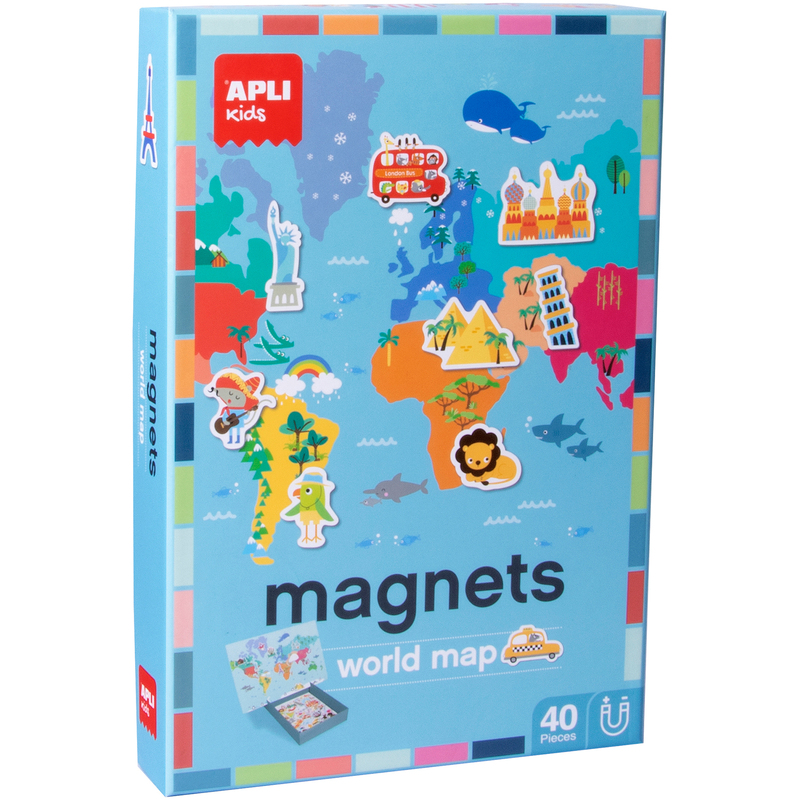 APLI Kids Magnetspiel Weltkarte, 40-teilig
