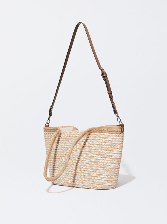 Sacola de compras com pompons - Bege