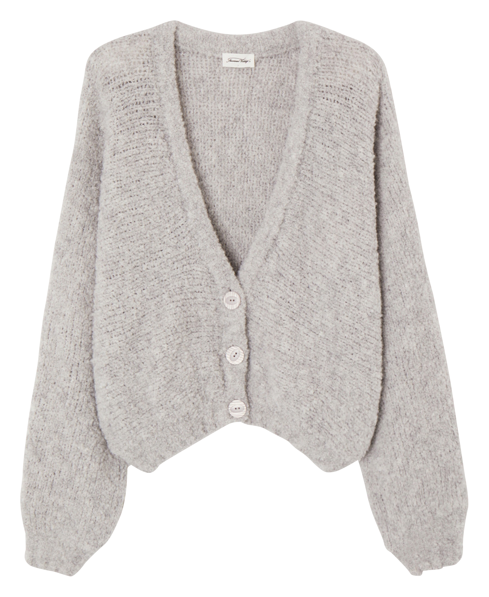 ZOLLY - Cardigan col V en laine mélangée| Gris