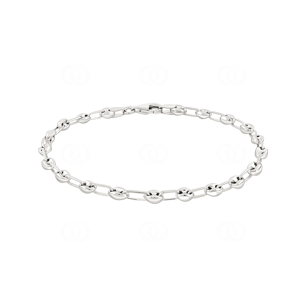Schiffsankerarmband halbmassiv 925 Silber 4.5mm