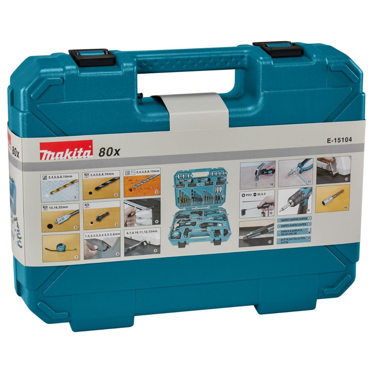 Makita E-15104 Handgereedschapsset 80-delig in koffer