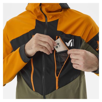 Veste Softshell Millet M White Shield Orange/Khaki