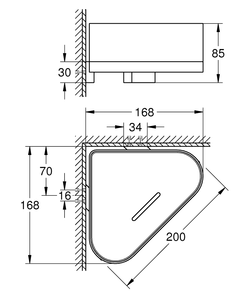 Grohe Selection douchetray brushed hard graphite