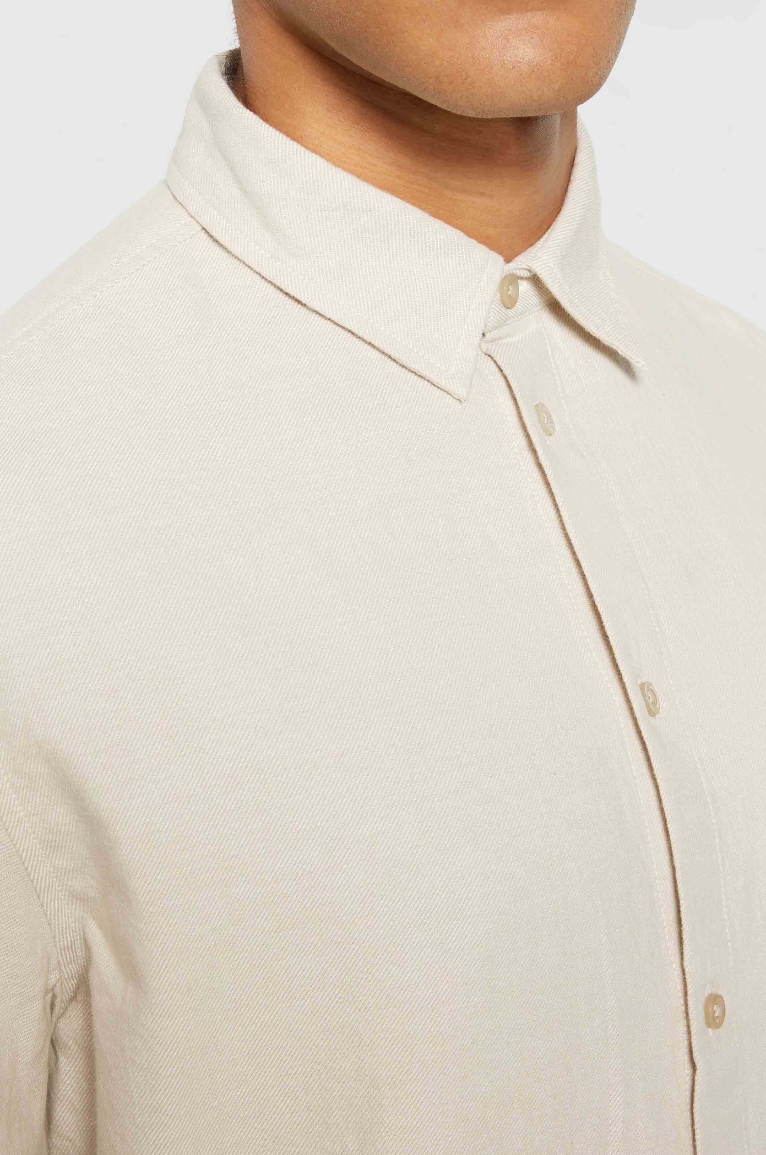 Knowledge Cotton Apparel Flanellhemd Heavy Twill Flannel Shirt Light Feather Gray