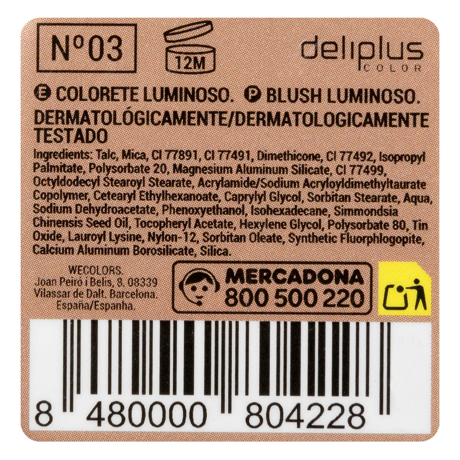 Blush compact lumineux Deliplus 03 Gold