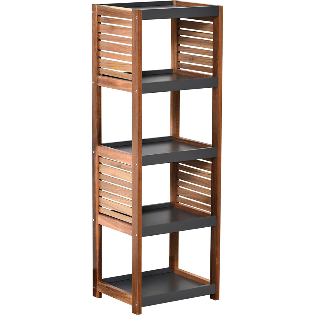 Meuble salle de bain 5 étagères acacia 36.5x108.5x30cm