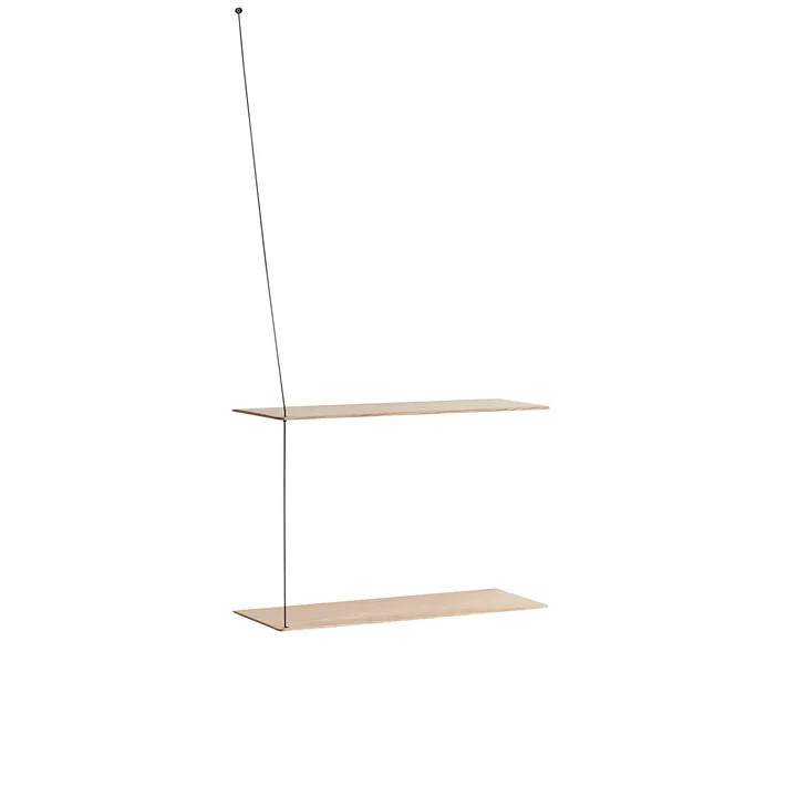 Woud - Stedge Wandregal 60 cm, Eiche klar lackiert (weiss pigmentiert)