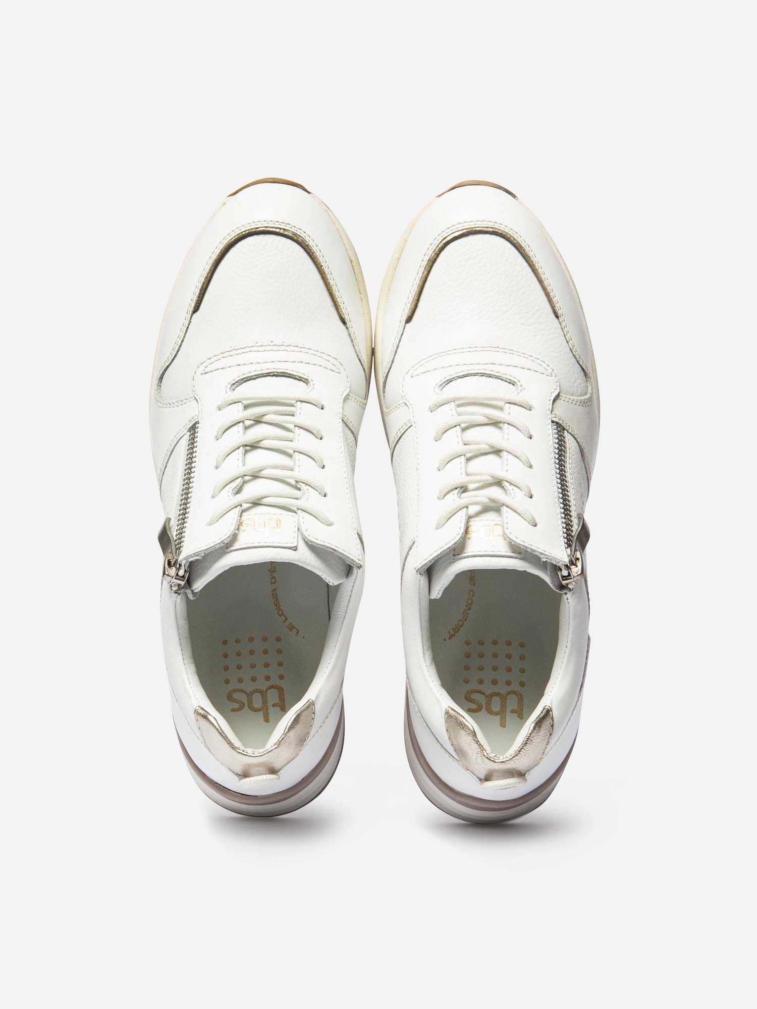 Baskets Femme Compensées et Zippées Blanc