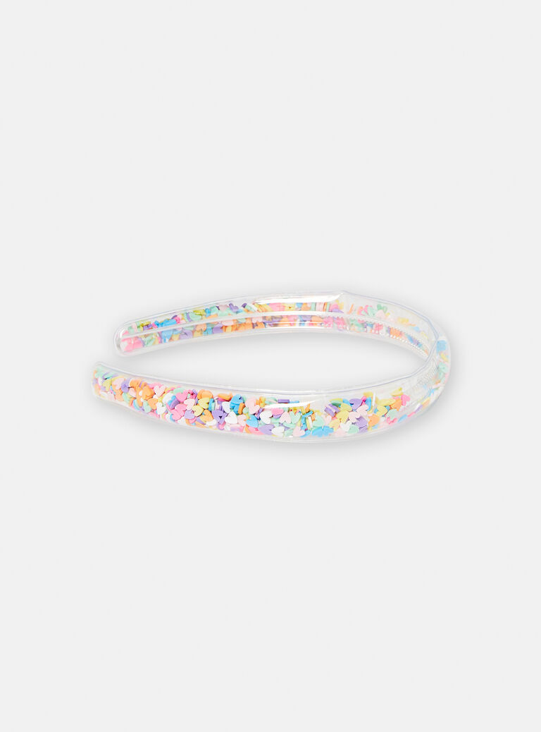 Serre-tête transparent à paillettes pour fille