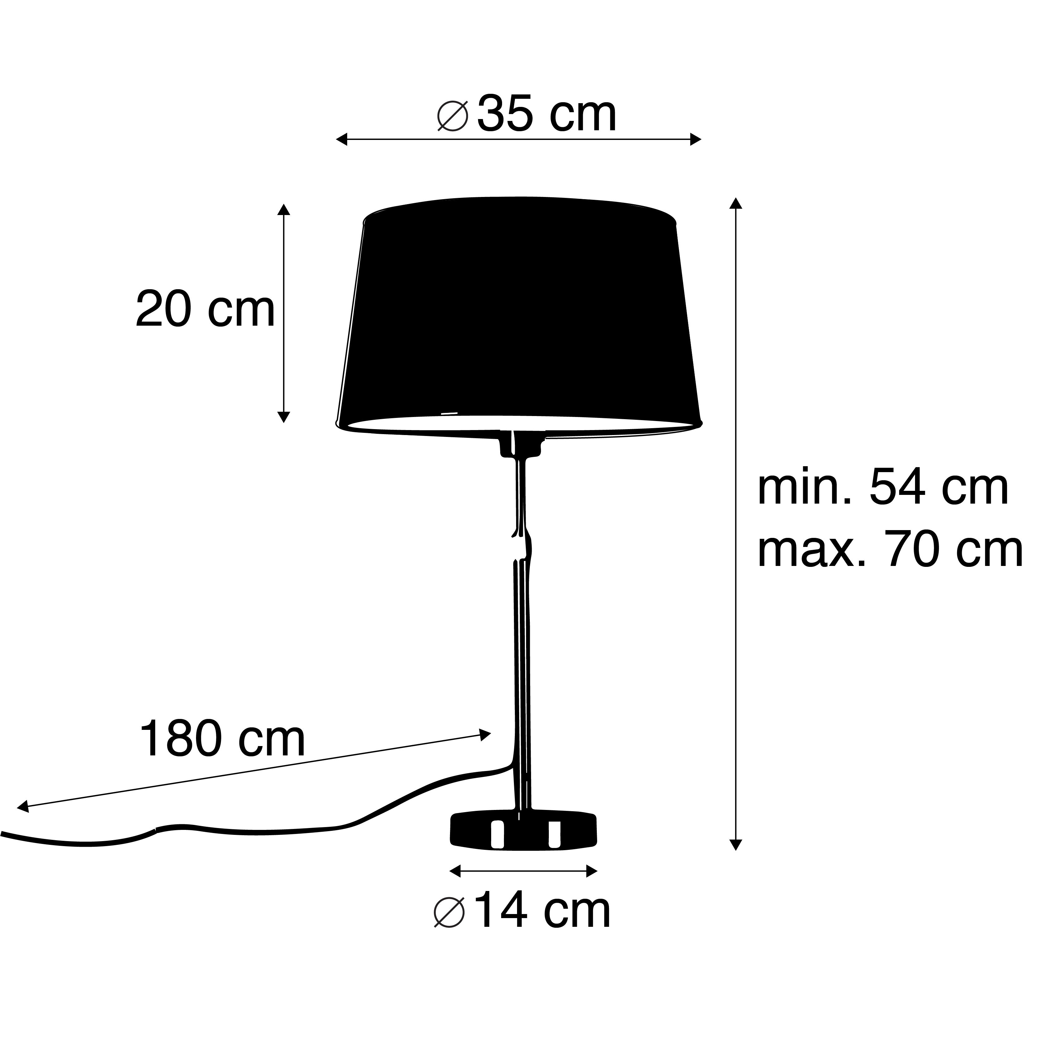 Tafellamp staal met kap grijs 35 cm verstelbaar - Parte