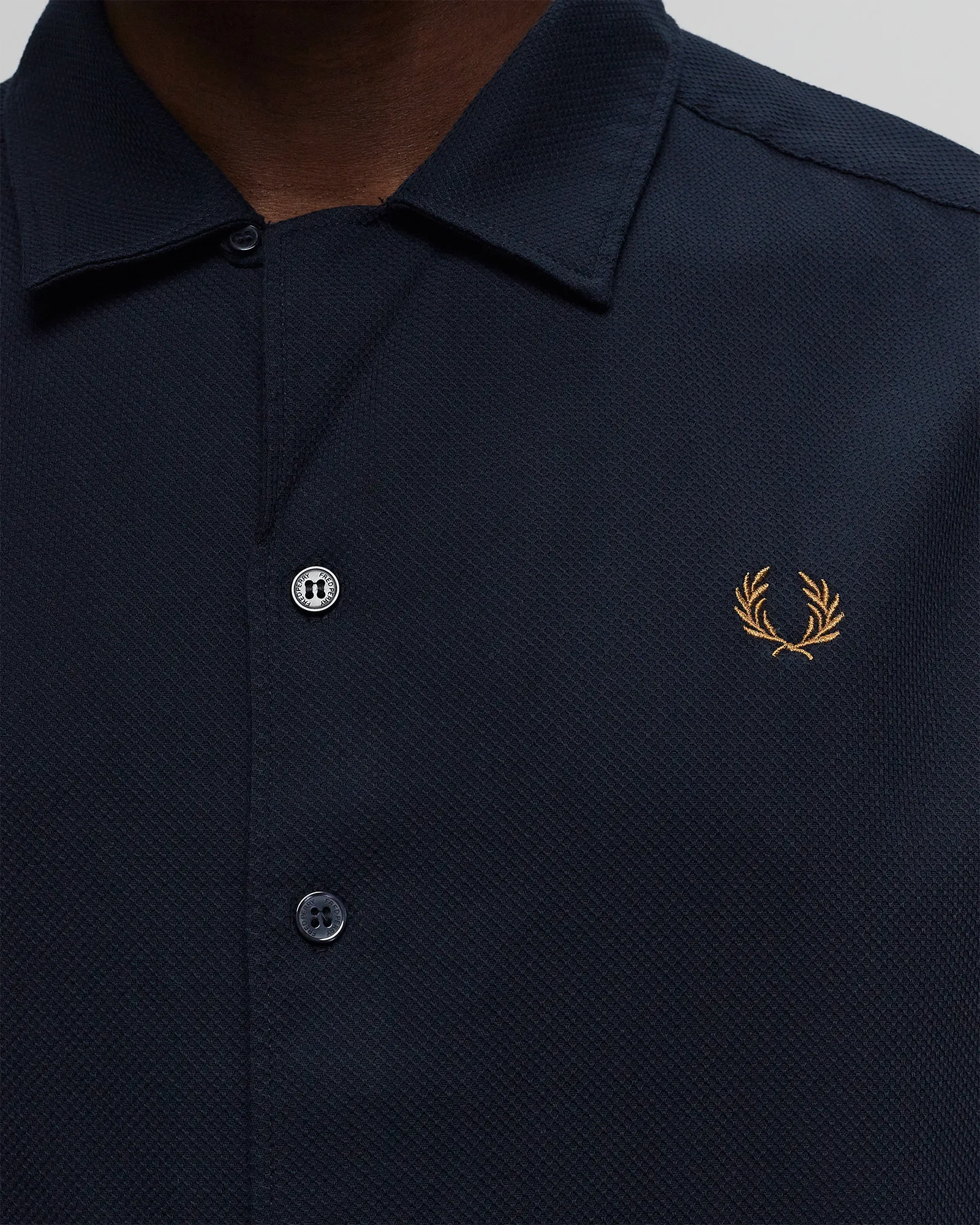 Fred Perry Pique Texture Revere Collar Sh