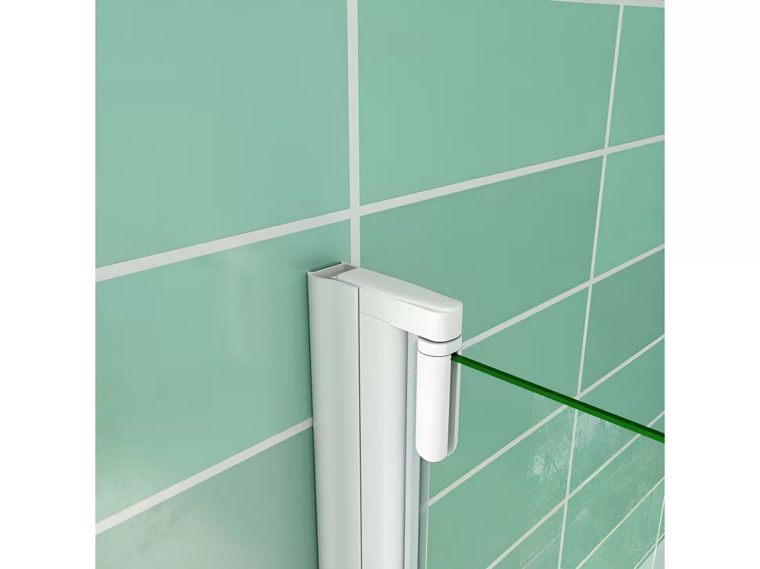 Pare-baignoire 70x130cm profilé blanc, écran paroi de baignoire pivotante 180° en verre de sécurité