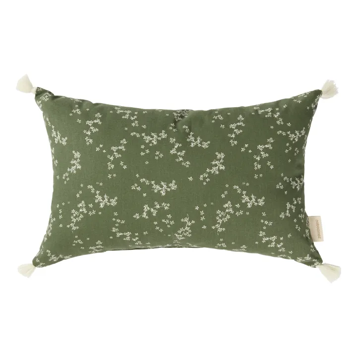 Nobodinoz Coussin rectangulaire Stories en coton bio | Vert