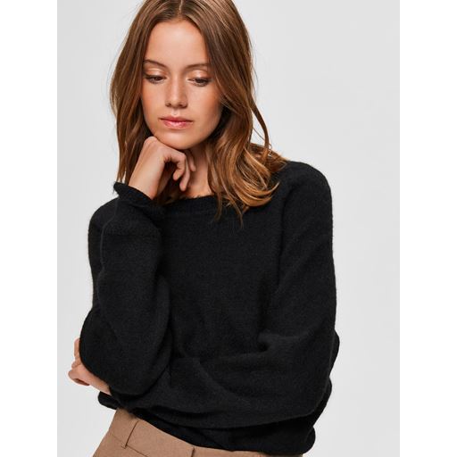 Selected Femme Lulu Striktrøje, Sort, S