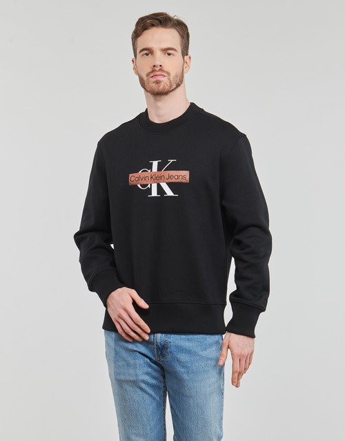 Calvin Klein Jeans - MONOLOGO STENCIL CREW NECK - Noir