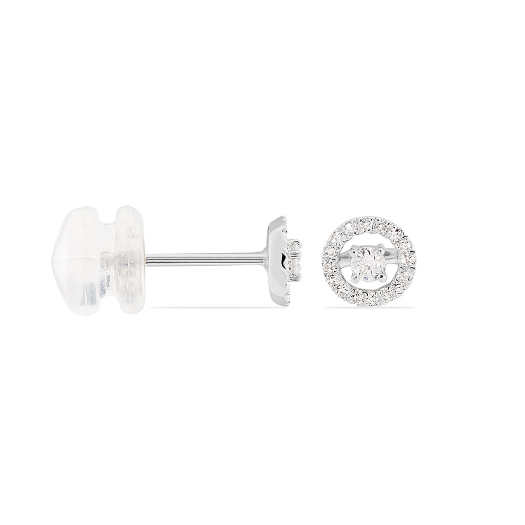 Boucles D'oreilles Puces Domitia Or Blanc Diamant