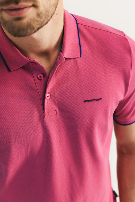 State of Art roze heren polo