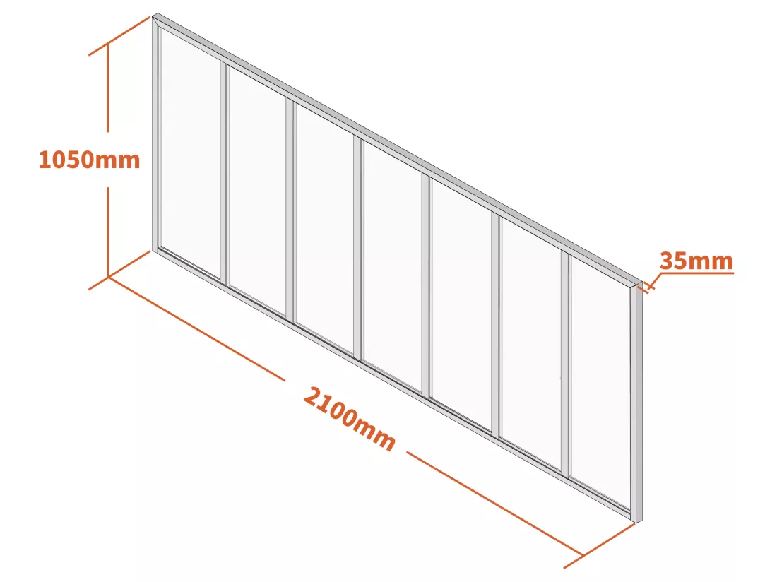 Verrière atelier en aluminium thermolaqué - 210x105 cm - Blanc - BAYVIEW