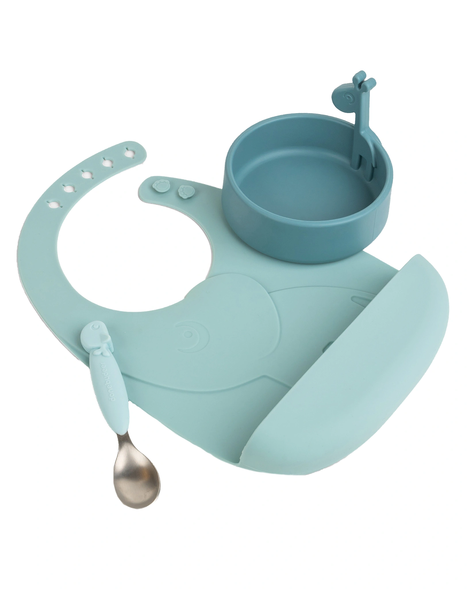 Geschirr-Set PEEKABOO FIRST MEAL - DEER FRIENDS 3-teilig in blau