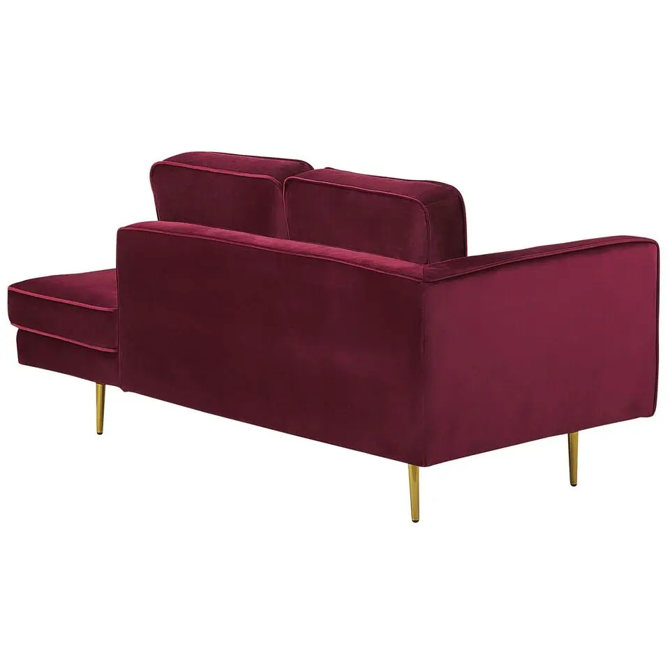 MIRAMAS - Chaise longue - Rood - Linkerzijde - Fluweel