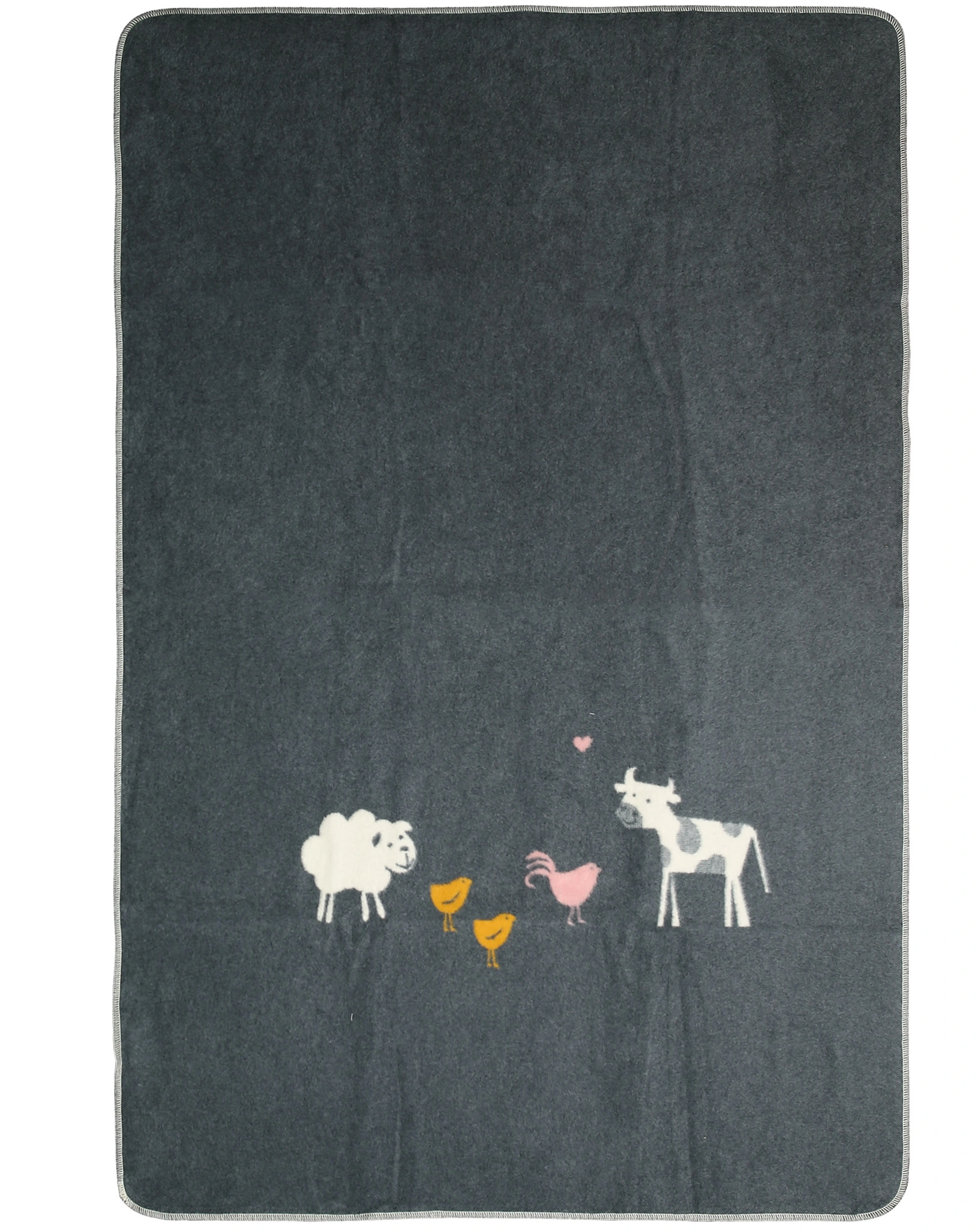 Kuscheldecke MAJA - BAUERNHOF (100x150) in grau