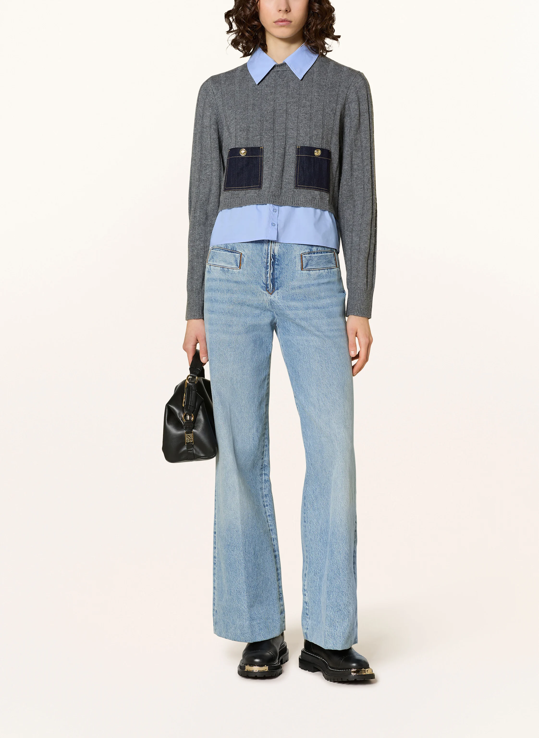 SANDRO Pullover im Materialmix