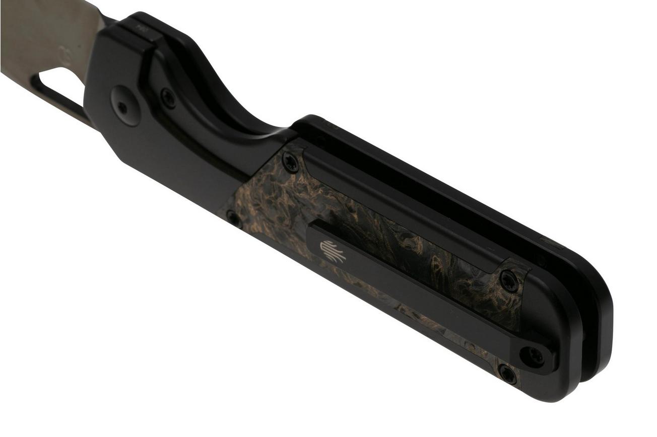 Kizer Militaw KI3634A3 Black S45VN, Contoured Black Titanium & Dark Matter Gold FatCarbon, zakmes, Jonathan Styles design
