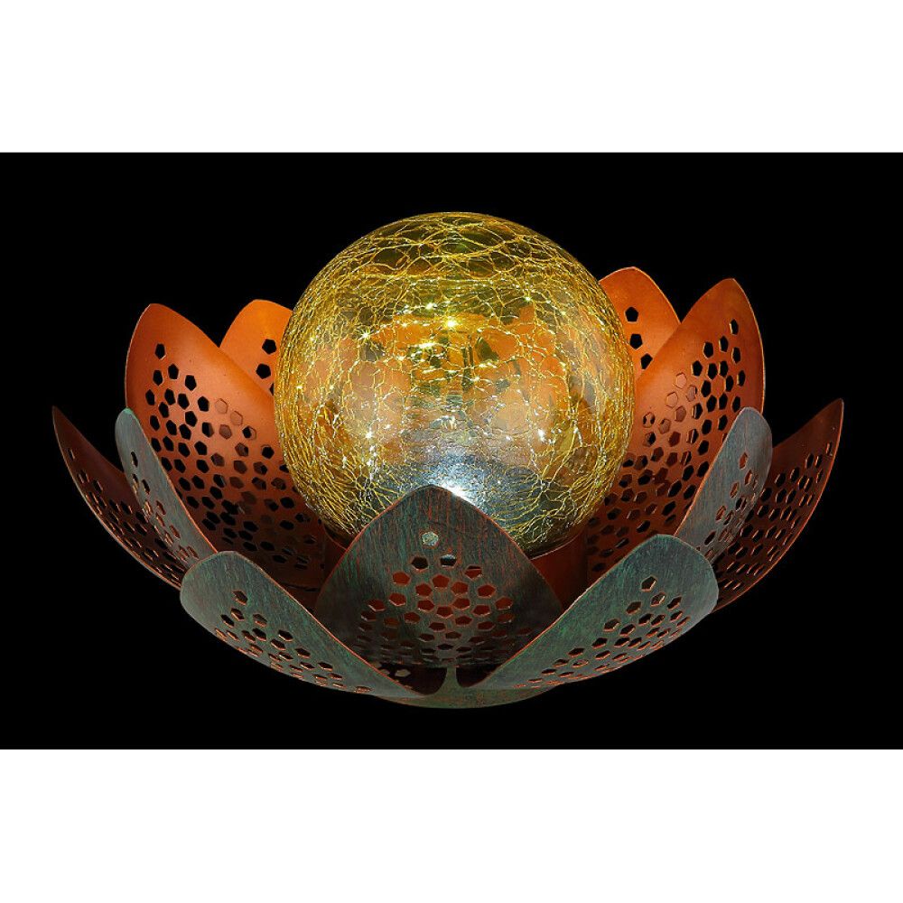 SOLCELLELAMPE GLOBO BLOMSTER MED GLASSKULE