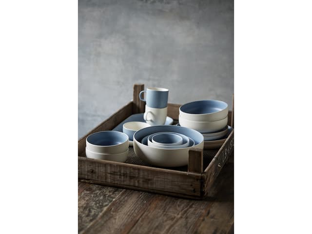 Studio Round Skål Matte white/Matte river