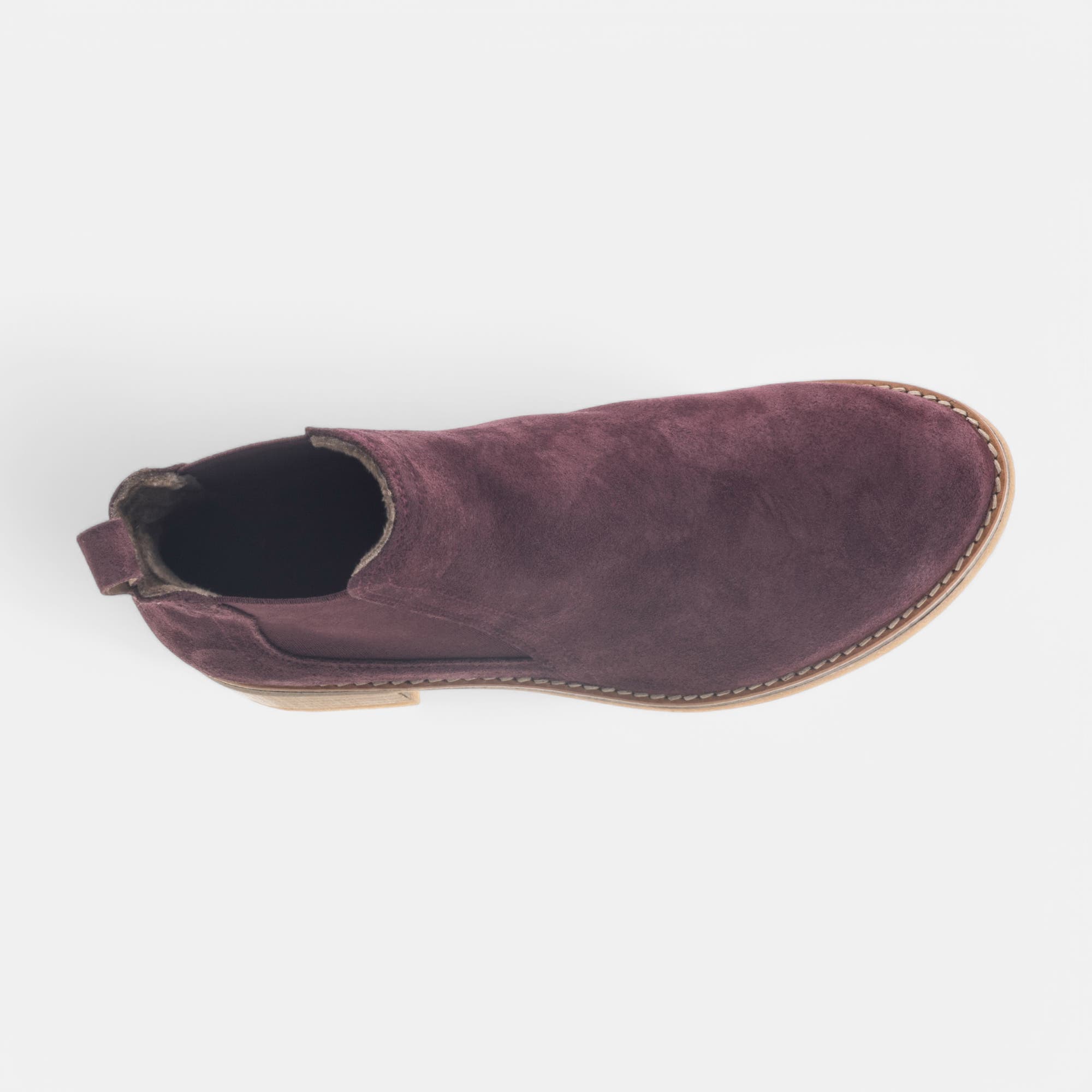 Boots à talon Femme en cuir bordeaux