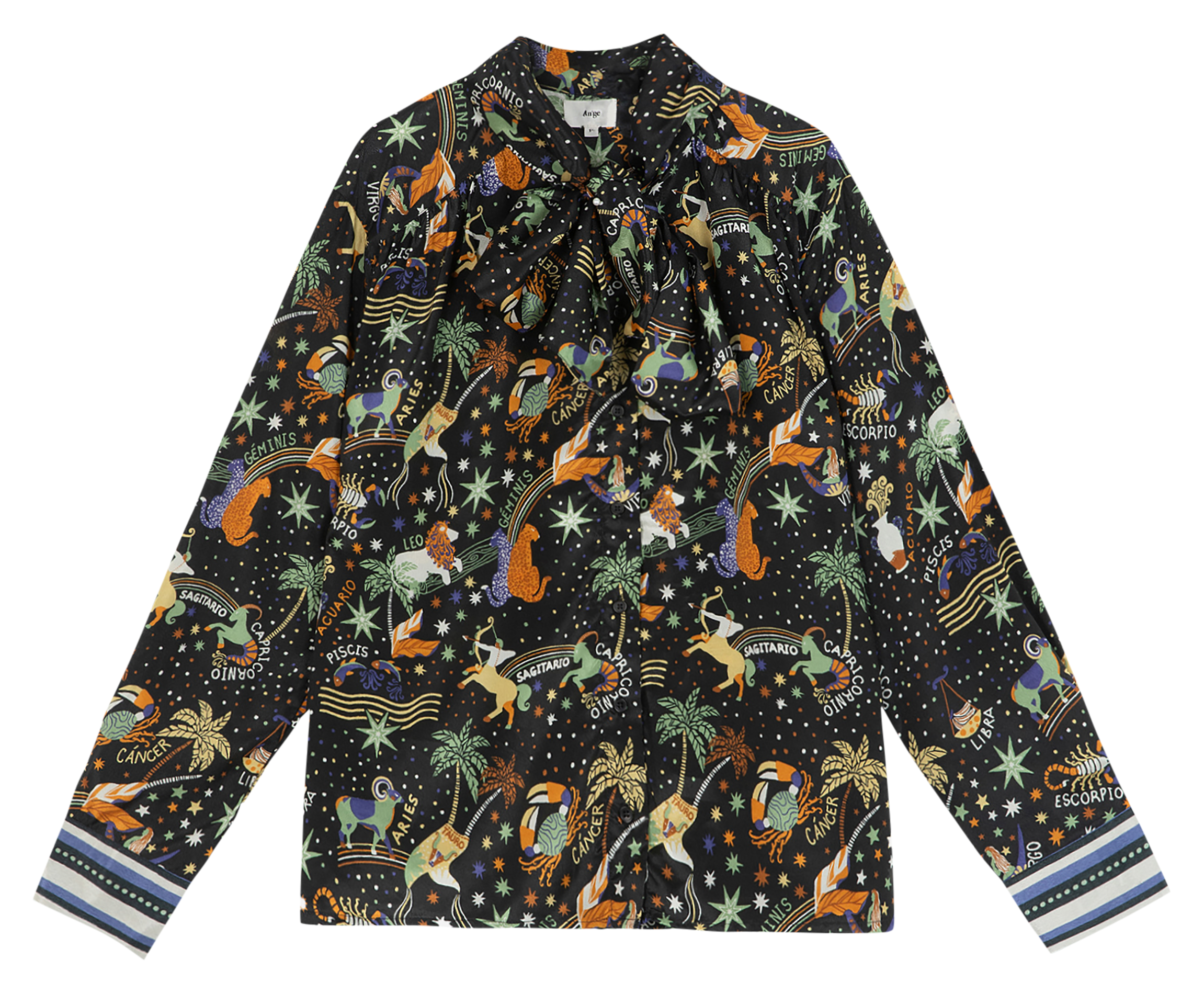 SIRINE - Chemise col lavallière imprimée | Multicolore